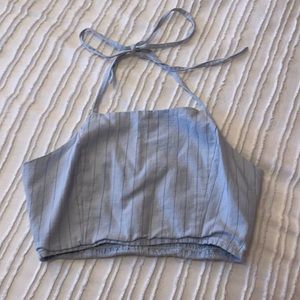 Baby blue halter crop top. Size small. Never worn. Brand wild honey.
